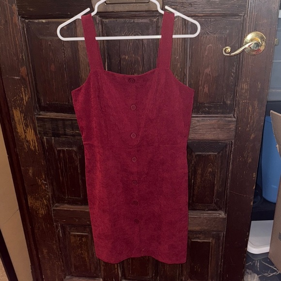 SHEIN Dresses & Skirts - Women’s Button-Front Mini Dress in Deep Red Size Medium